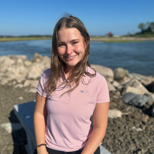 Womens Vista Stripe Jersey Polo